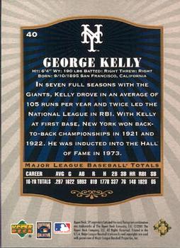 2001 SP Legendary Cuts #40 George Kelly Back