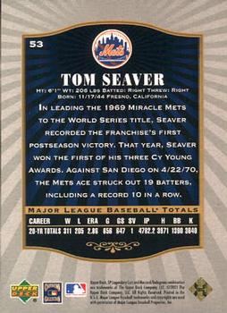 2001 SP Legendary Cuts #53 Tom Seaver Back