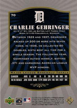 2001 SP Legendary Cuts #70 Charlie Gehringer Back