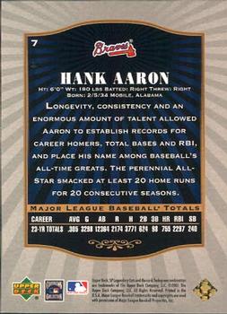 2001 SP Legendary Cuts #7 Hank Aaron Back