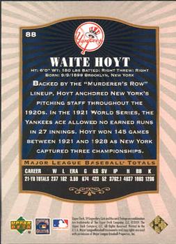 2001 SP Legendary Cuts #88 Waite Hoyt Back