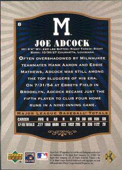 2001 SP Legendary Cuts #8 Joe Adcock Back