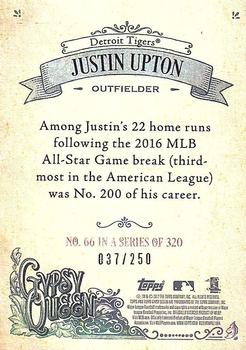 2017 Topps Gypsy Queen - Purple #66 Justin Upton Back