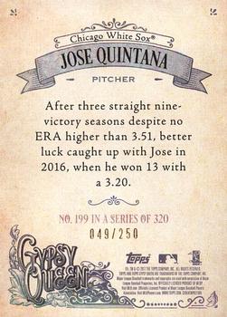 2017 Topps Gypsy Queen - Purple #199 Jose Quintana Back