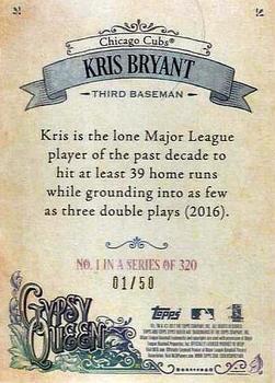 2017 Topps Gypsy Queen - Black and White #1 Kris Bryant Back