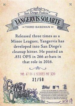 2017 Topps Gypsy Queen - Black and White #47 Yangervis Solarte Back