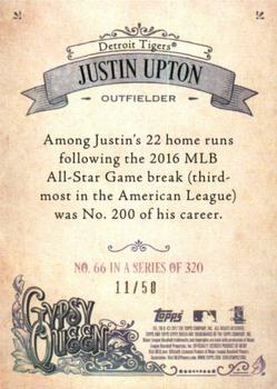 2017 Topps Gypsy Queen - Black and White #66 Justin Upton Back