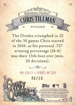 2017 Topps Gypsy Queen - Black and White #130 Chris Tillman Back