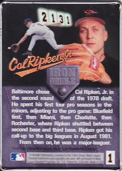 1995 Metallic Impressions Cal Ripken Iron Orioles 2131 #1 Cal Ripken Jr. Back