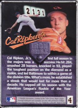 1995 Metallic Impressions Cal Ripken Iron Orioles 2131 #4 Cal Ripken Jr. Back