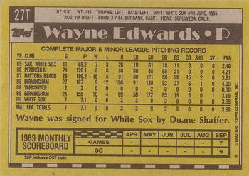 1990 Topps Traded - Gray Card Stock (Pack Version) #27T Wayne Edwards Back