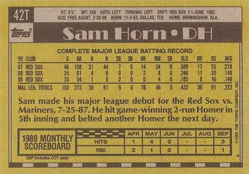 1990 Topps Traded - Gray Card Stock (Pack Version) #42T Sam Horn Back