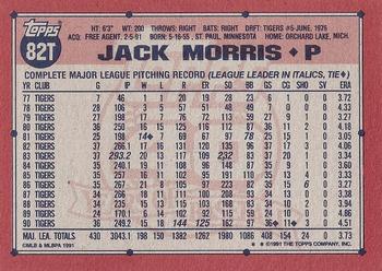 1991 Topps Traded - Gray Card Stock (Pack Version) #82T Jack Morris Back