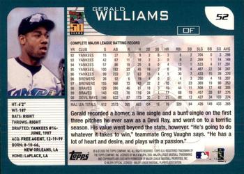2001 Topps #52 Gerald Williams Back