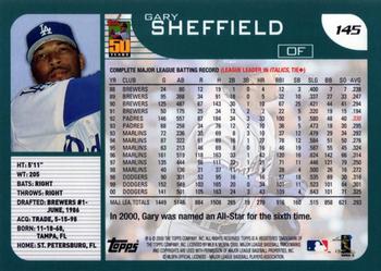 2001 Topps #145 Gary Sheffield Back