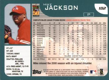 2001 Topps #182 Mike Jackson Back