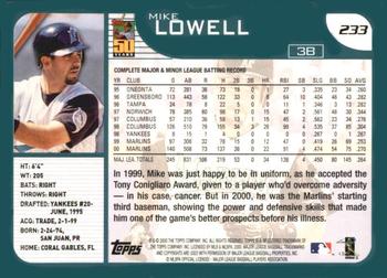 2001 Topps #233 Mike Lowell Back