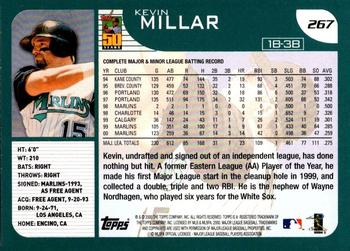 2001 Topps #267 Kevin Millar Back