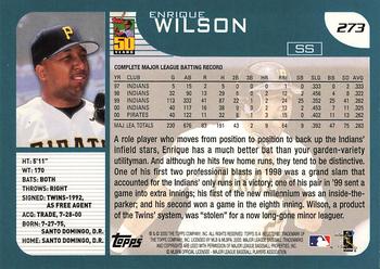 2001 Topps #273 Enrique Wilson Back