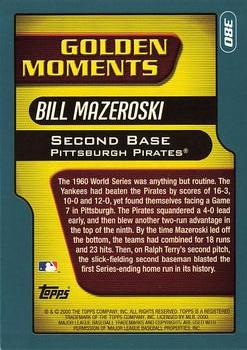 2001 Topps #380 Bill Mazeroski Back