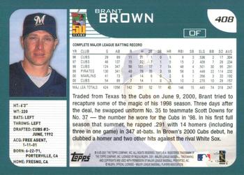 2001 Topps #408 Brant Brown Back