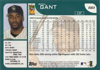 2001 Topps #661 Ron Gant Back