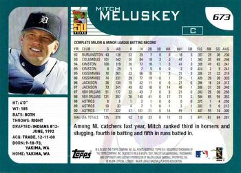 2001 Topps #673 Mitch Meluskey Back
