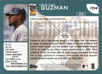 2001 Topps #704 Cristian Guzman Back