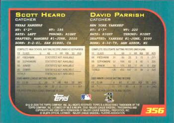 2001 Topps #356 Scott Heard / David Parrish Back