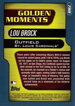 2001 Topps #788 Lou Brock Back