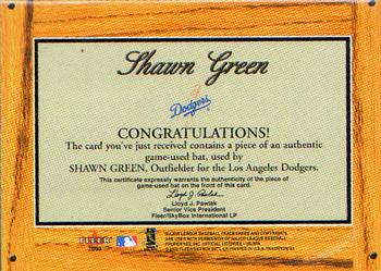 2003 Fleer Tradition - Lumber Company Game-Used #NNO Shawn Green Back