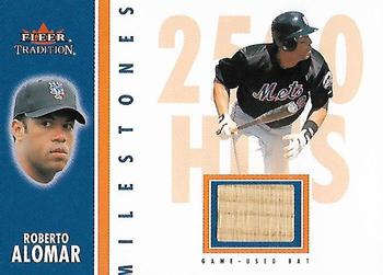 2003 Fleer Tradition - Milestones Game-Used Gold #NNO Roberto Alomar Front