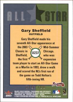2003 Fleer Tradition Update - Glossy #U237 Gary Sheffield Back