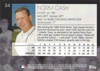 2001 Topps American Pie #34 Norm Cash Back