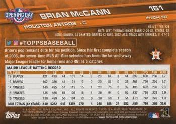 2017 Topps Opening Day - Rainbow Foil Blue #161 Brian McCann Back