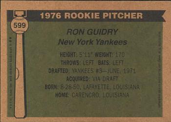 2001 Topps Archives #300 Ron Guidry Back