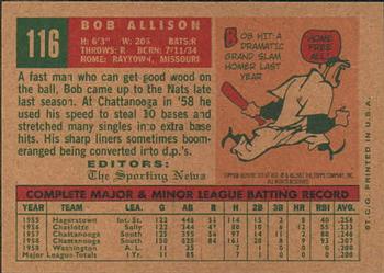 2001 Topps Archives #323 Bob Allison Back