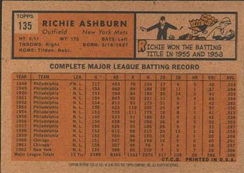 2001 Topps Archives #335 Richie Ashburn Back
