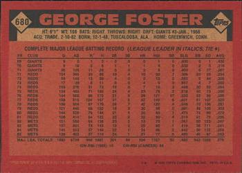 2001 Topps Archives #392 George Foster Back