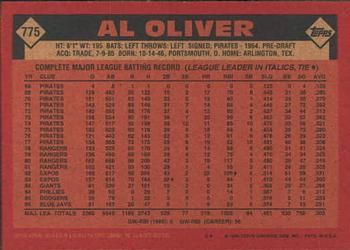 2001 Topps Archives #393 Al Oliver Back