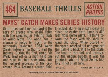 2001 Topps Archives #215 Mays' Catch Makes Series History Back