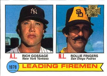 2001 Topps Archives #434 Leading Firemen (Rich Gossage / Rollie Fingers) Front