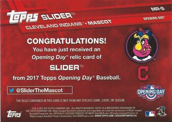 2017 Topps Opening Day - Mascot Relics #MR-S Slider Back