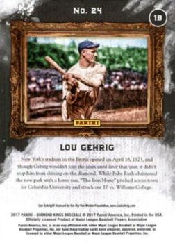 2017 Panini Diamond Kings - Framed Grey #24 Lou Gehrig Back