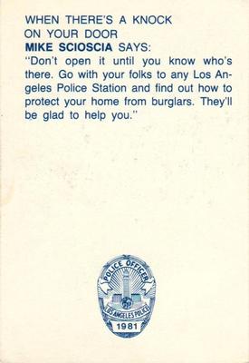 1981 Los Angeles Dodgers Police #NNO Mike Scioscia Back