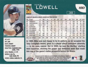 2001 Topps Chrome #180 Mike Lowell Back