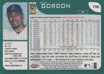 2001 Topps Traded & Rookies - Chrome #T16 Tom Gordon Back