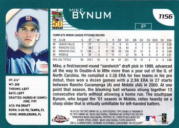 2001 Topps Traded & Rookies - Chrome #T156 Mike Bynum Back