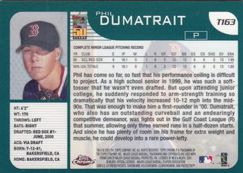 2001 Topps Traded & Rookies - Chrome #T163 Phil Dumatrait Back