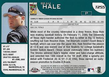 2001 Topps Traded & Rookies - Chrome #T255 Beau Hale Back